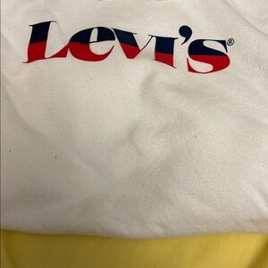 Levi's White Hoodie with Red and Blue Accents